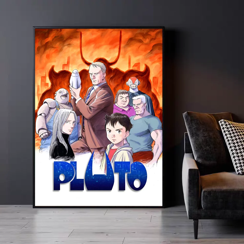 ملصق حائط فاخر لزج أنيمي بلوتو ، ملصقات أنيمي ، غرفة المعيشة ، ديكور بار ، ديكور حائط #6