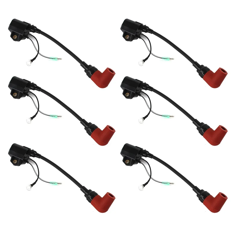 6Pcs Outboard Ignition Coil for Yamaha 100HP 115HP 130HP 140HP 150HP 175HP Engine 6R3-85570-01-00 6R3-85570-01-00