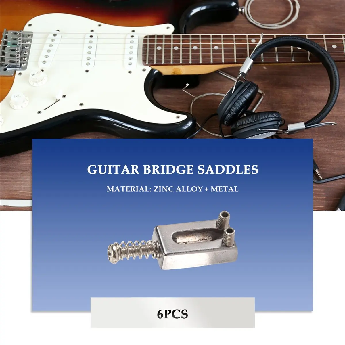 مجموعة مسطحة لسروج جسر الجيتار الكهربائي مكونة من 6 قطع من AAAL لاستبدال الجيتار