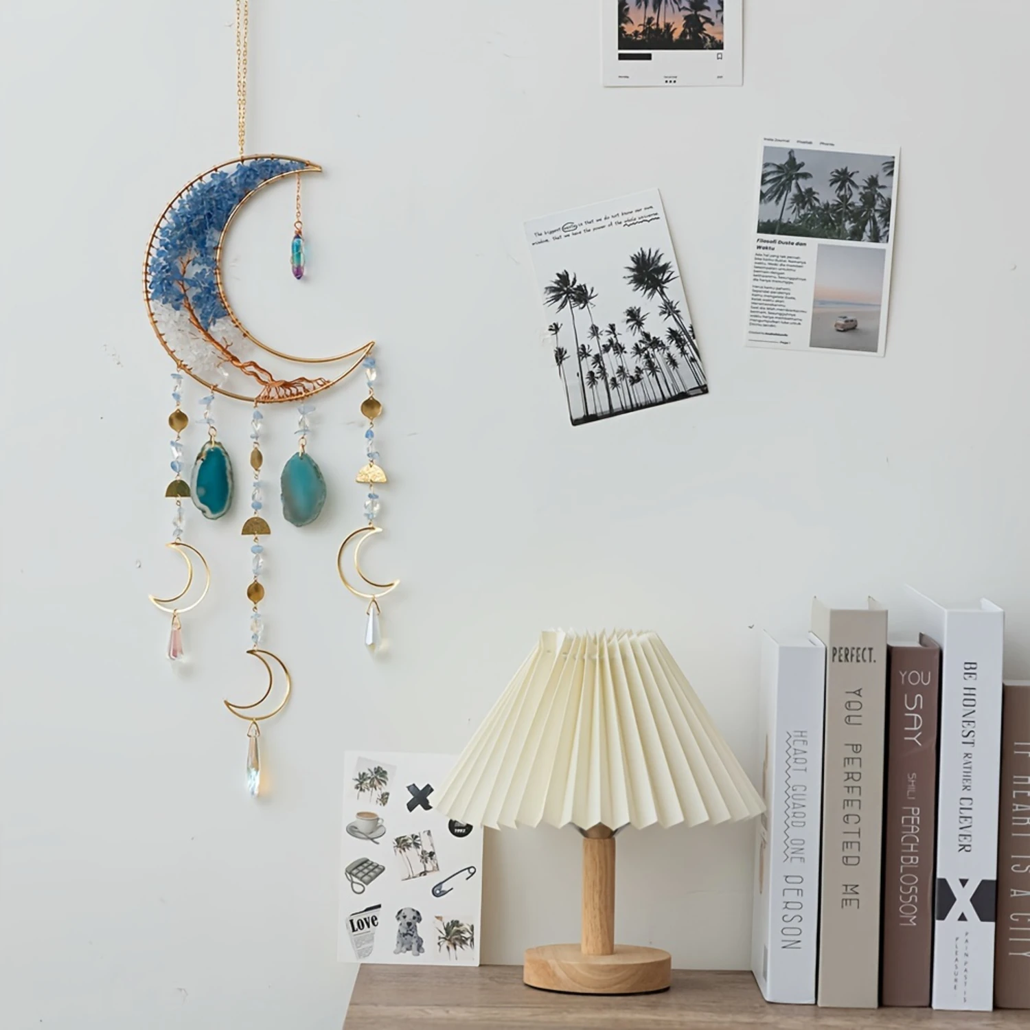 

Изысканный кулон «Ловец снов» из кристаллов агата — полированный вручную кристалл «Древо жизни», цветной драгоценный камень, ремесленная работа,