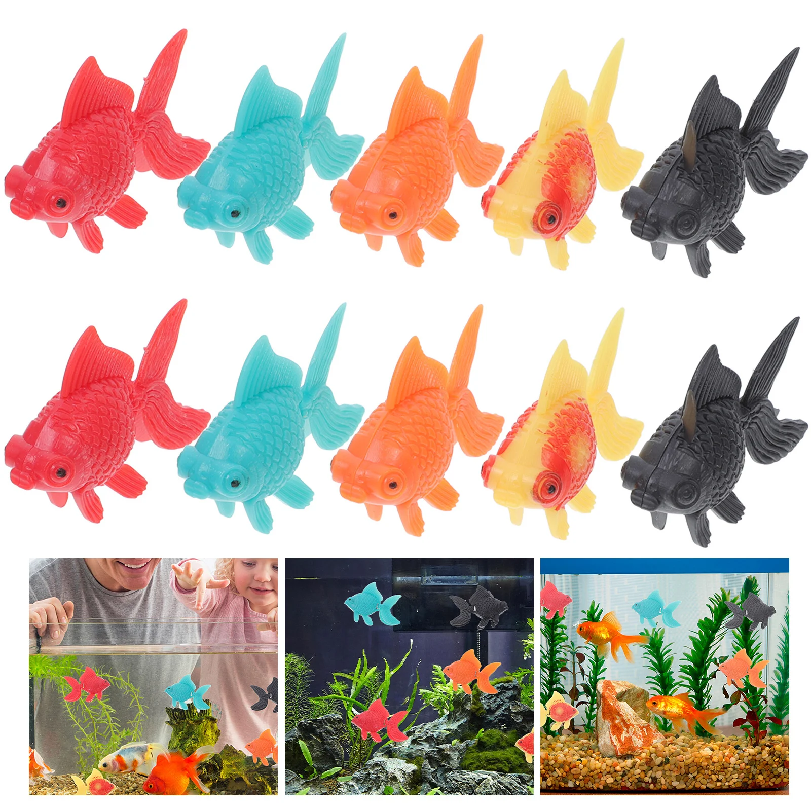 10 Pcs Aquarium Artificial Goldfish Child Bowl Figure Toy Plastic Decoration Tank