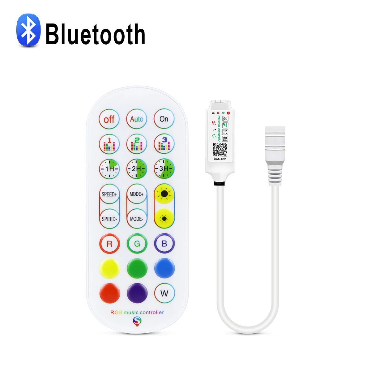 RGB LED Strip Controller,Smart Bluetooth Led Controller,DC12V-24V App Control Dimmable Dimmer Switch With Remote for LED Tape