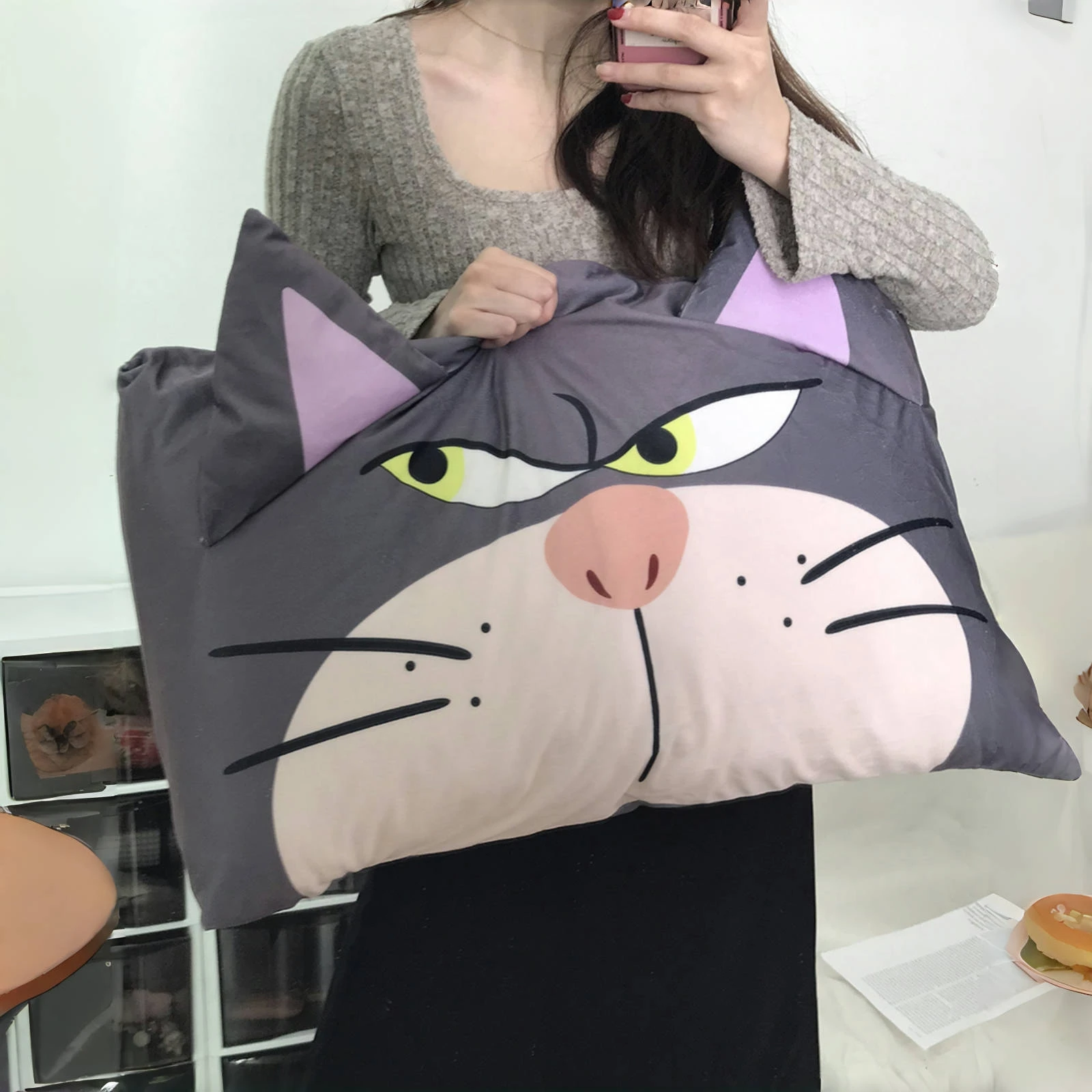 Lovely Disney Cheshire Cat Lucifer Cat Eeyore Pillowcase Lovely Cartoon Anime Soft Pillow Cover Bedroom Decoration Xmas Gifts