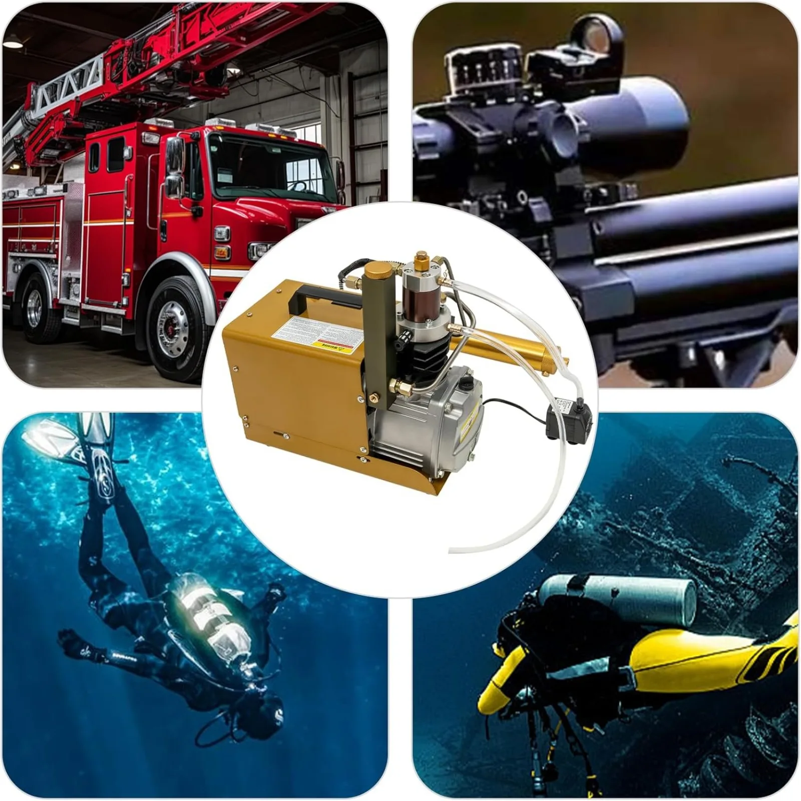 

Воздушный компрессор высокого давления 4500PSI, электрический воздушный компрессор, насос для подводного плавания, водяное охлаждение высокого давления 1,8 кВт