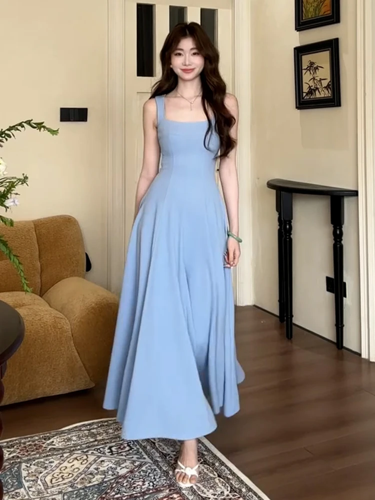Ele a-ligne longue Dr femmes été Svel taille couchée robe français Sle décontracté Ci Walk Touring Cam