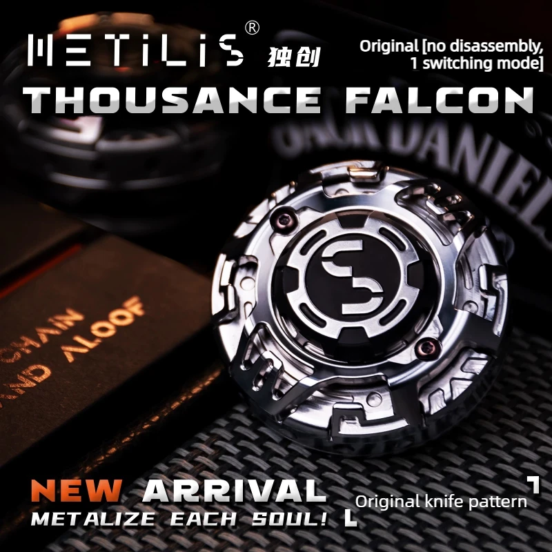 METILIS EDC Metal Fingertip Gyroscope Thousand Falcon Mechanical Ratchet Desktop Stress Relief Toy