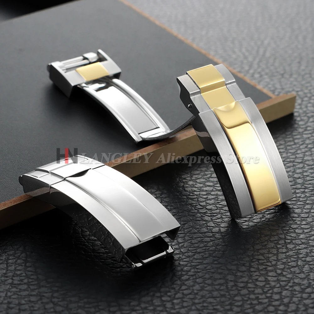 롤렉스 DAYTONA SUBMARINER GMT 시계 밴드 걸쇠 용 9X16mm 시계 버클 매트 폴리쉬 스테인레스 스틸 버튼 접이식 버클 액세서리