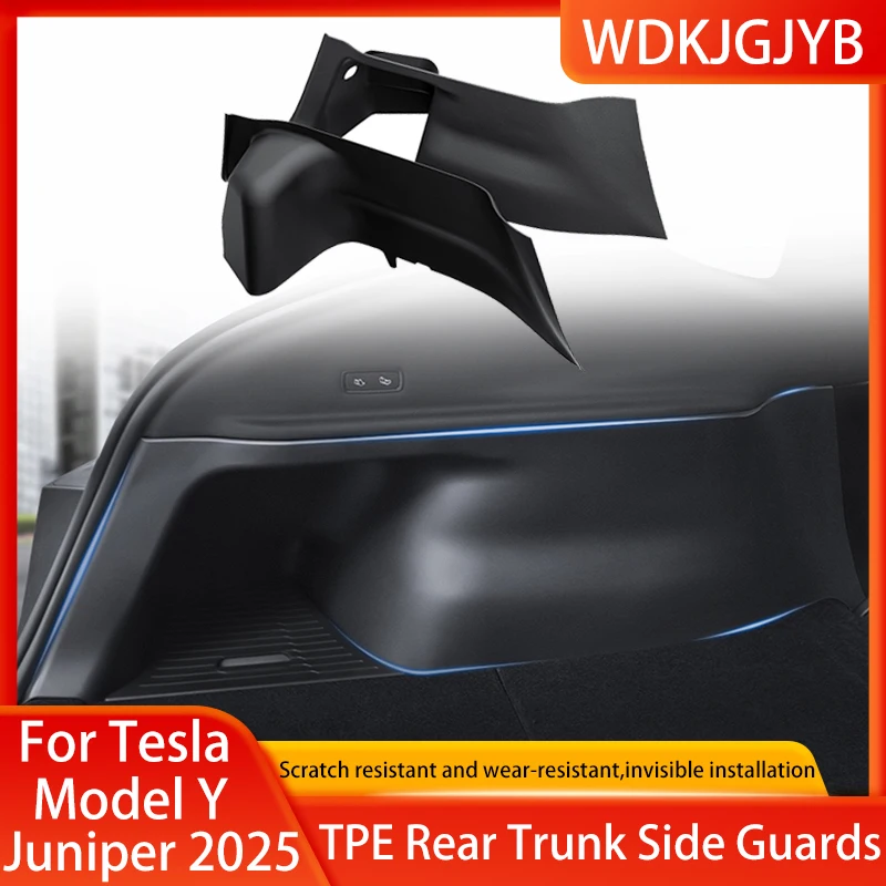 

Для Tesla Model Y Juniper/Launch 2025 TPE задняя боковая защита багажника, комплект защиты с полным покрытием, автомобильная антигрязная накладка, аксессуары