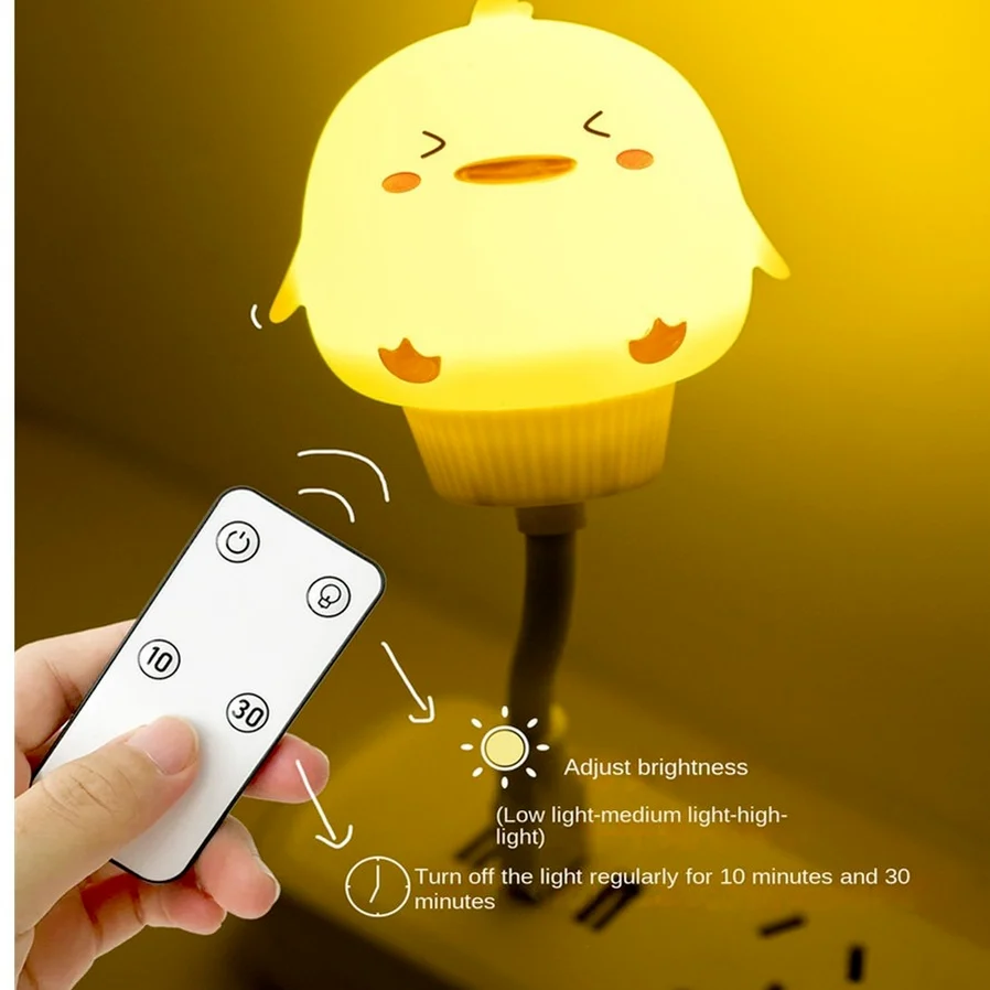 USB Cartoon Cute Night Light With Remote DC 5V Control Babies Bedroom Decorative Feeding Light Bedside Tabe Lamp apply to Laptop