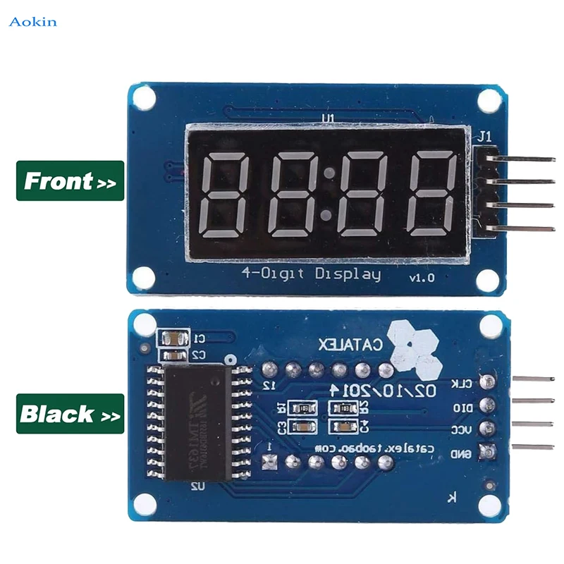 1-5 قطعة TM1637 4 بت 0.36 "وحدة عرض LED رقمية لاردوينو 7 قطعة ساعة أنبوب الأنود الأحمر أربعة لوحة للقيادة التسلسلية حزمة #4