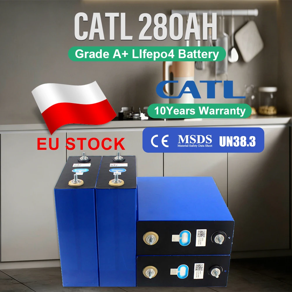 Poland Stock Lifepo4 Battery CATL280 12V 24V 48V 96V DIY Rechargeable Battery Pack 6000 Cycles Grade A Shipping &Tax Free To EU