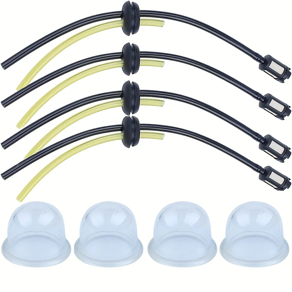8Pcs Replacement Fuel Line, Fuel Filter & Primer Bulb Kit for Lawn Mower, Trimmer, Blower, Auger
