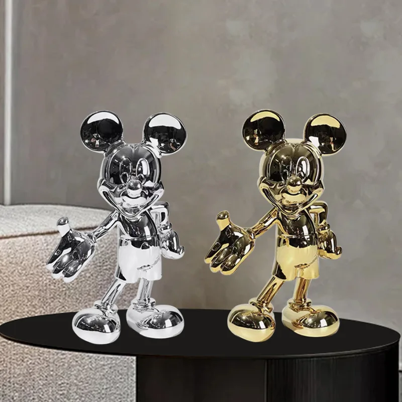 

New Disney Electroplating Welcome Mickey Arts Crafts Decoration Living Room Collection Entrance Desktop Cartoon Doll Decora Gift