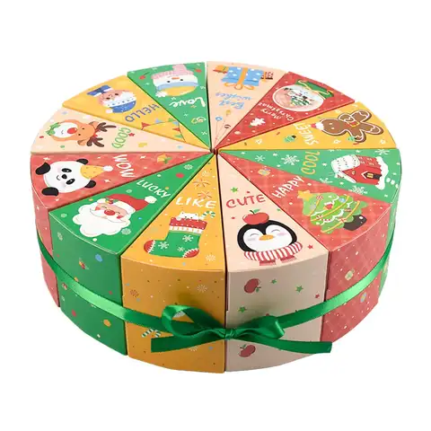 Calendar Advent Boxes Empty 12 Piece Fillable Treat Storage Christmas Goody Treat Boxes for Kids Jewelry Toys Wedding Holiday