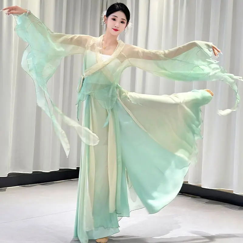 Classical Dance Performance Costume Female Chinese Dance Body Charm Elegant Gradient Gauze Costume