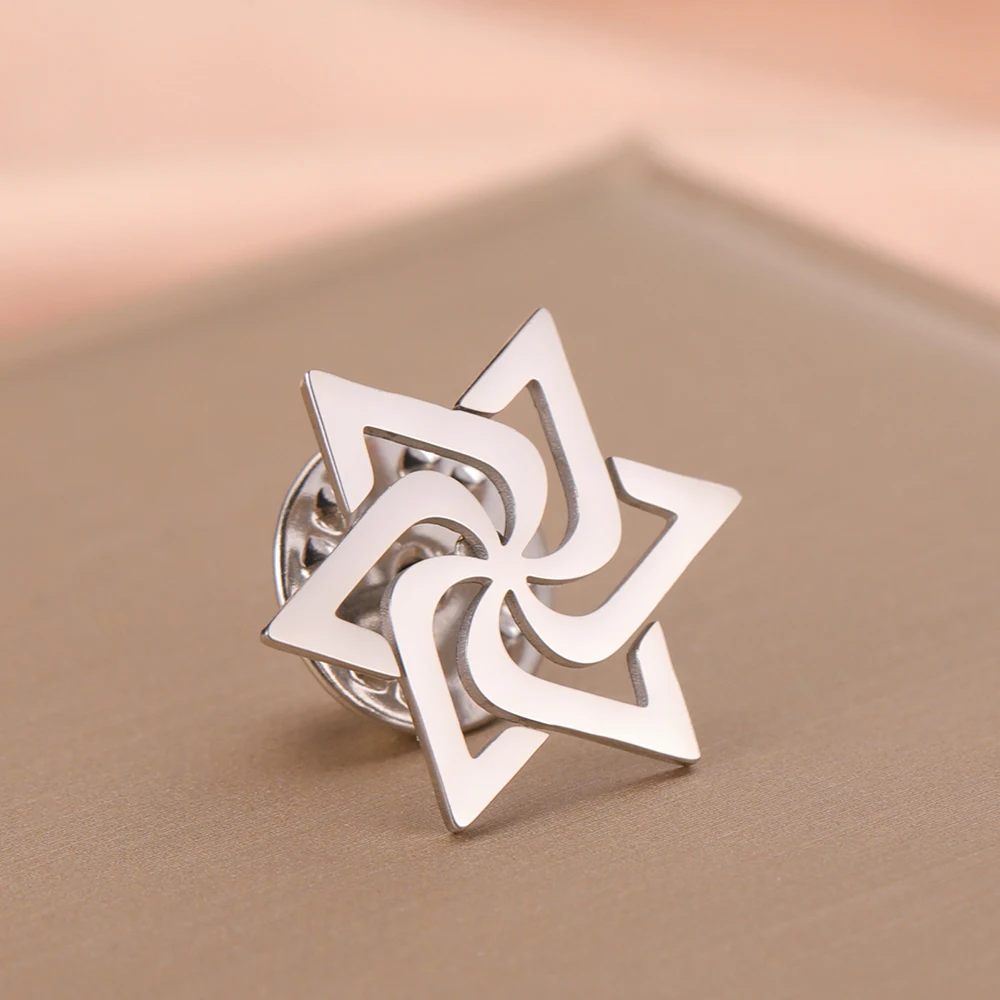 Dawapara Spiral Judentum Davidstern Brosche Pins Hexagramm Wirbel Raelian Unendlichkeitssymbol Edelstahl Schmuck – Detail 7