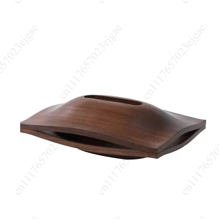 Luxury Solid Wood Tissue Box Living Room Paper Box Household Black Walnut Paper Wood Box Office Coffee Table Desk Decoration