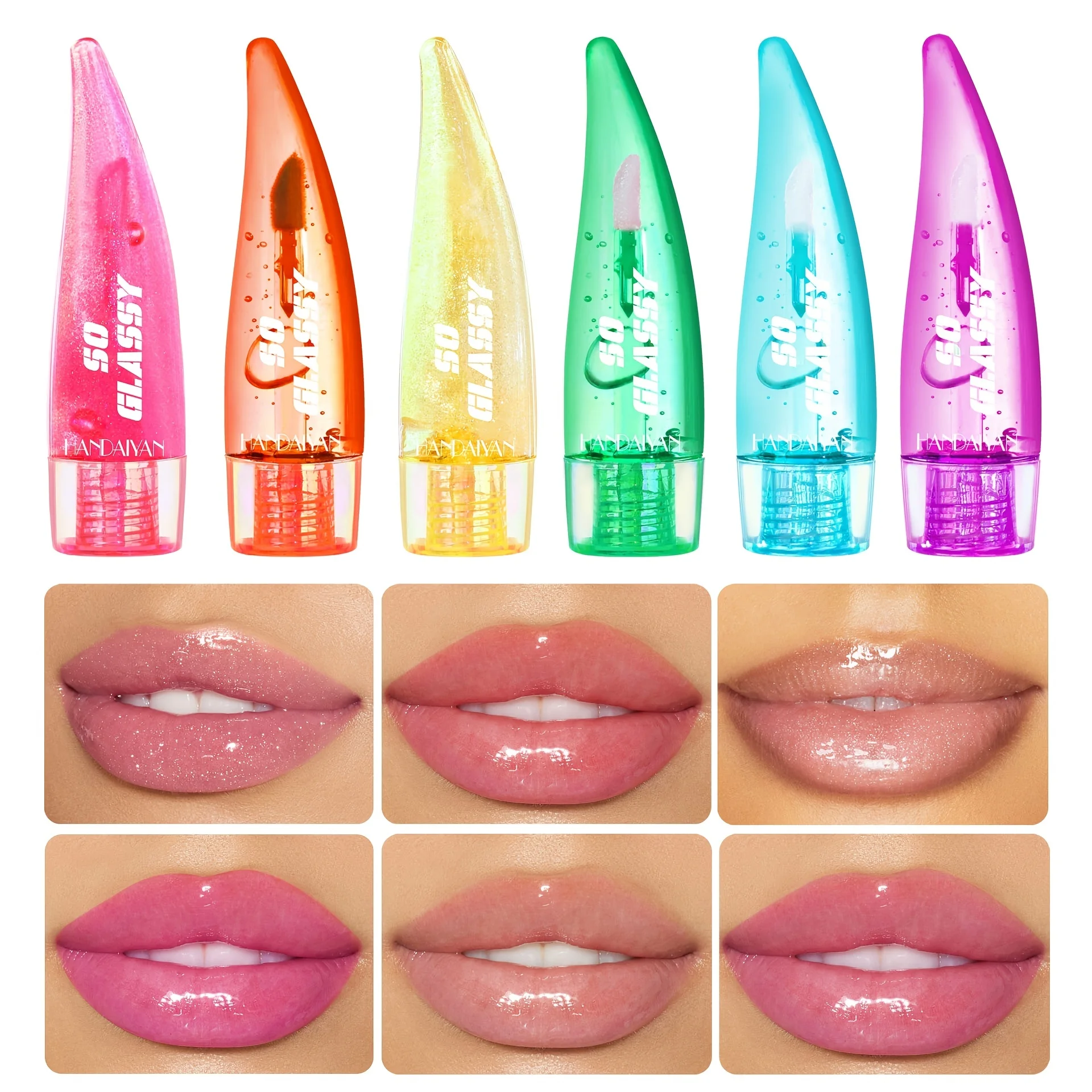 

Colorful lip gloss pearl gloss mirror shaped lip gloss glass transparent lip glaze long-lasting moisturizing effect