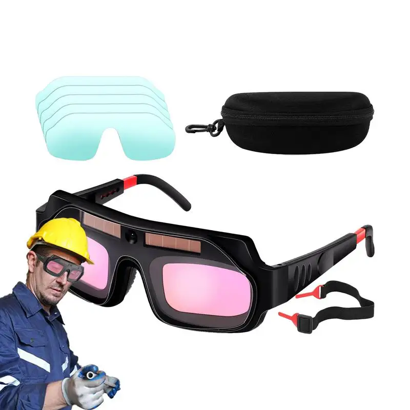 

Welding Glasses For Men Auto-dimming Welder Glasses Ventilated Face Shield Adjustable UV-resistant For Construction Work