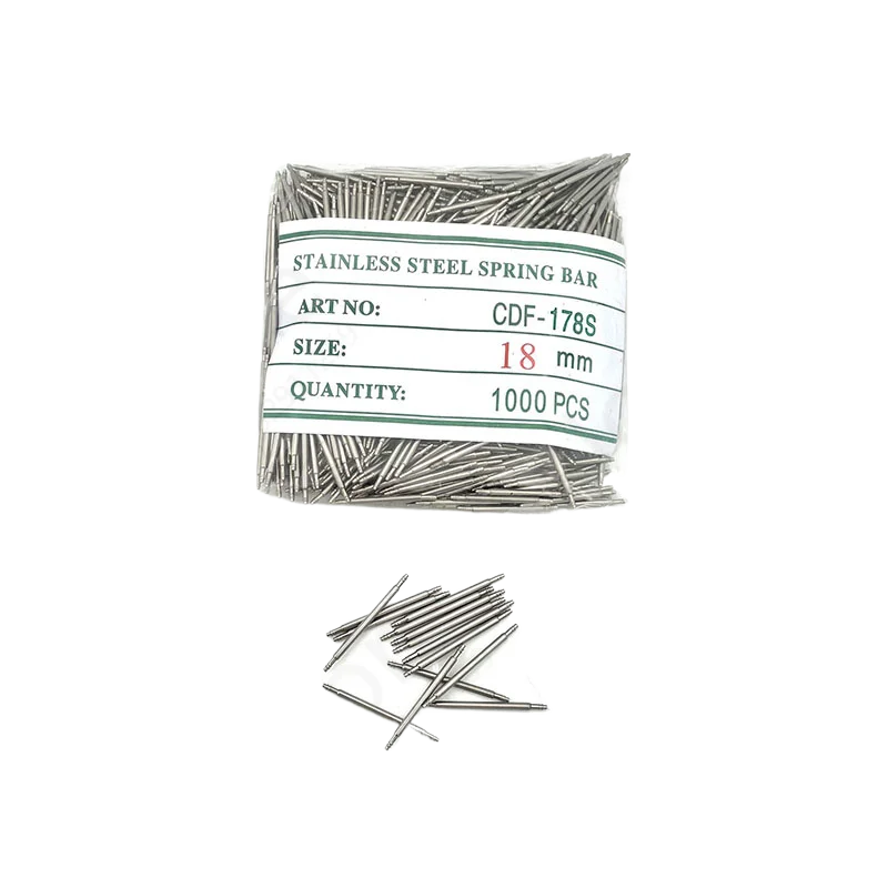 Set di strumenti per barra a molla per orologio da 1000 pezzi, chiavi di collegamento per cinturino spesso 1,8 mm per la riparazione dell'orologio, dimensioni 8 mm-24 mm