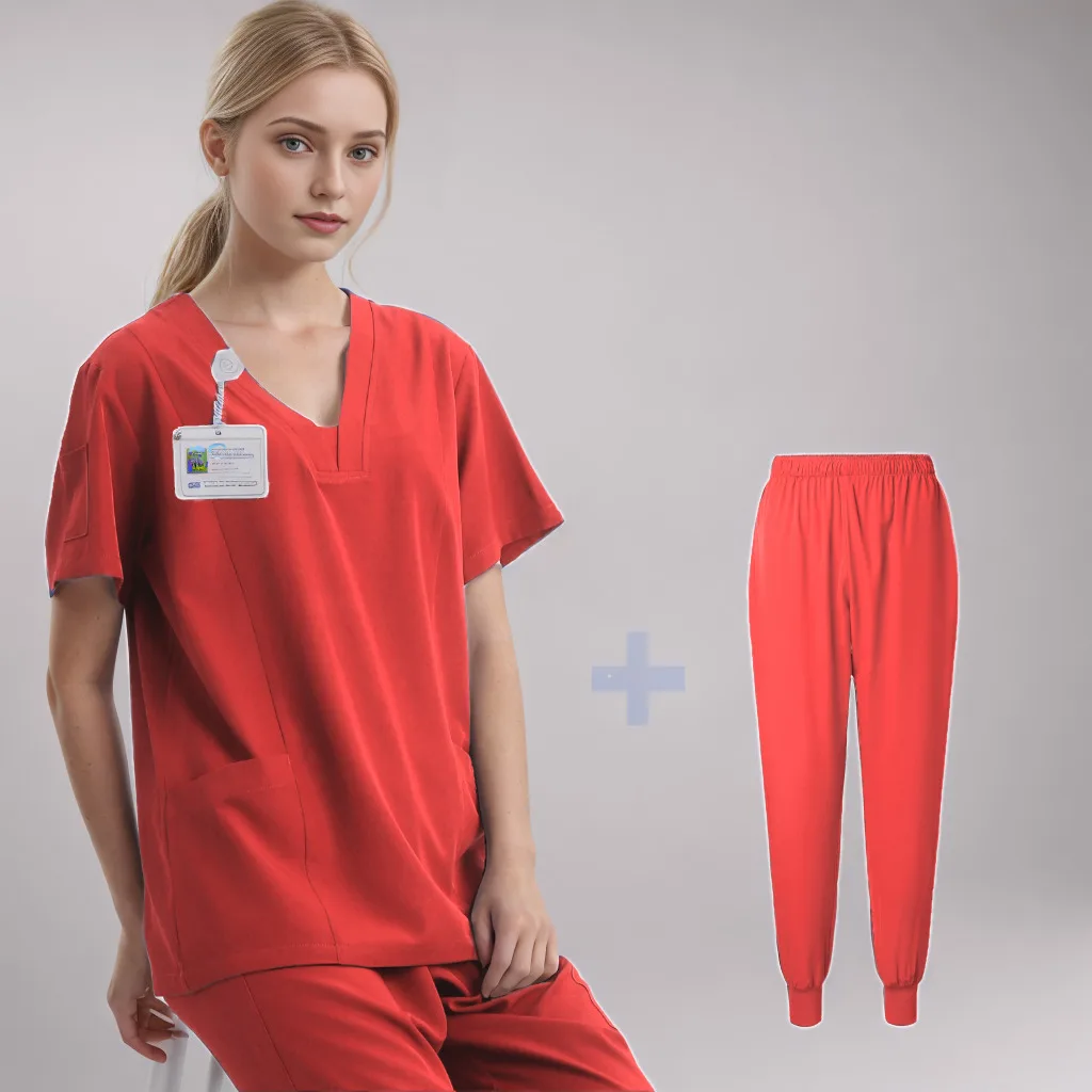Nuovo stile penna tasca frontale Top e pantaloni abbigliamento medico uniforme medica abiti all'ingrosso infermiere scrub uniformi