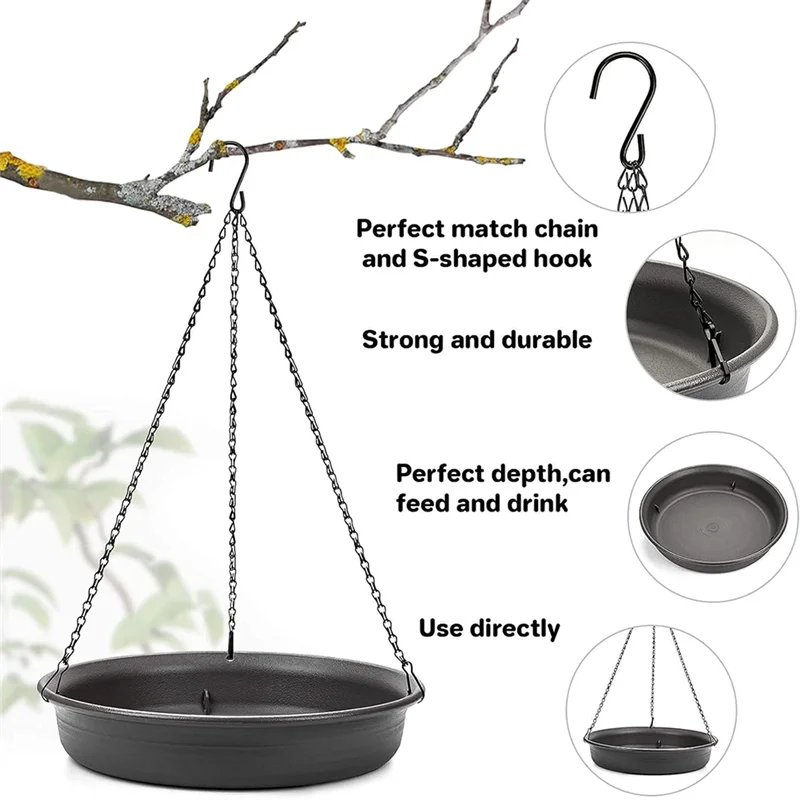 

Hanging Bird Bath Hanging Bird-Feeder Garden Bird Bat Bird Feeder Plate Hanging Tray Bird Bath Tray For Outdoors