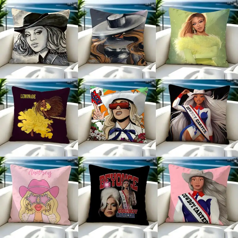 Singer Beyoncé Cushion Cover Premium Skin‑Friendly Short Plush Pillow Cover, Airy Casual Cushion for Hotel Homestay
