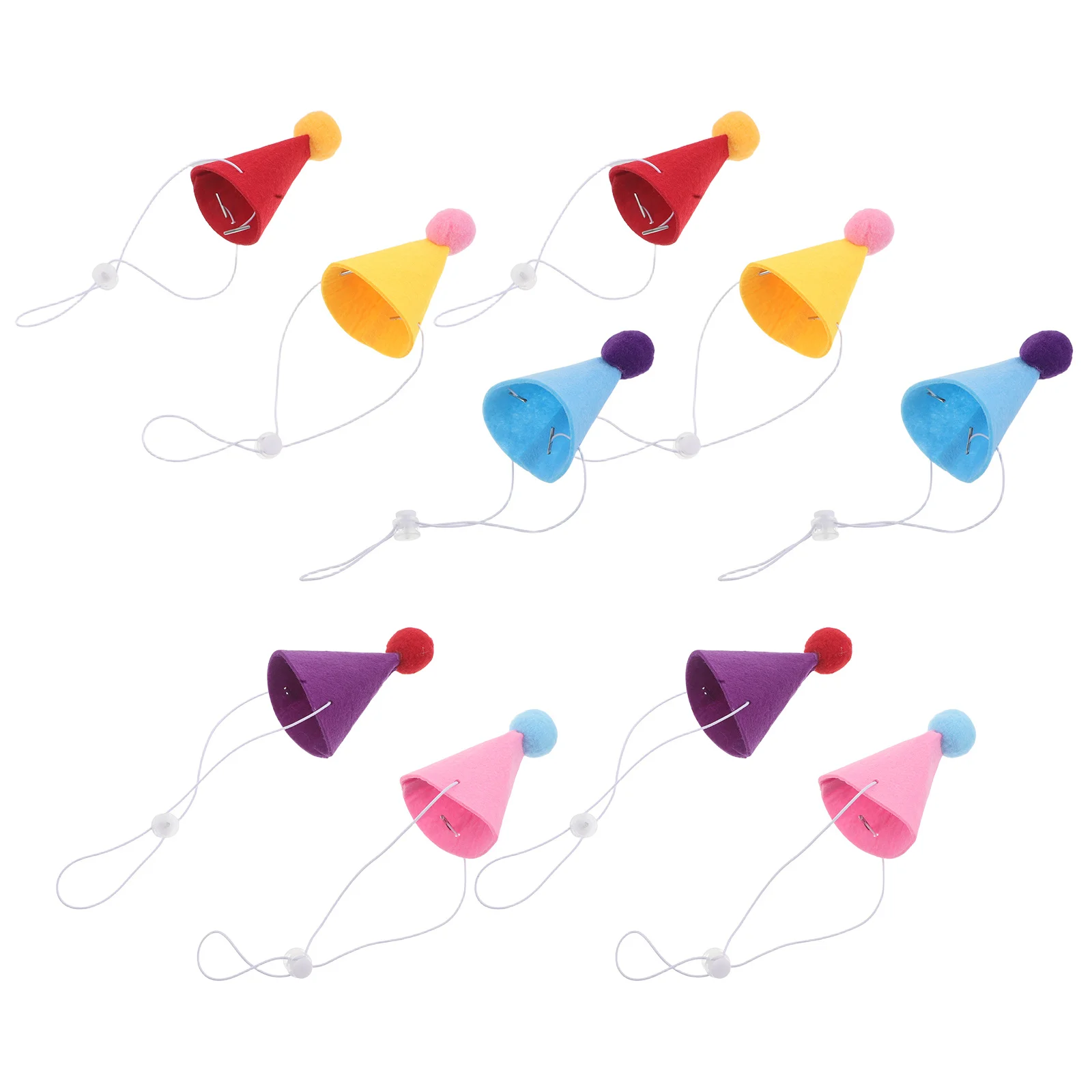 

10Pcs Pet Mini Birthday Hats Small Dog Pom Pom Party Hats Puppy Cone Cap Cat Holiday Accessories Pet Mini Accessories