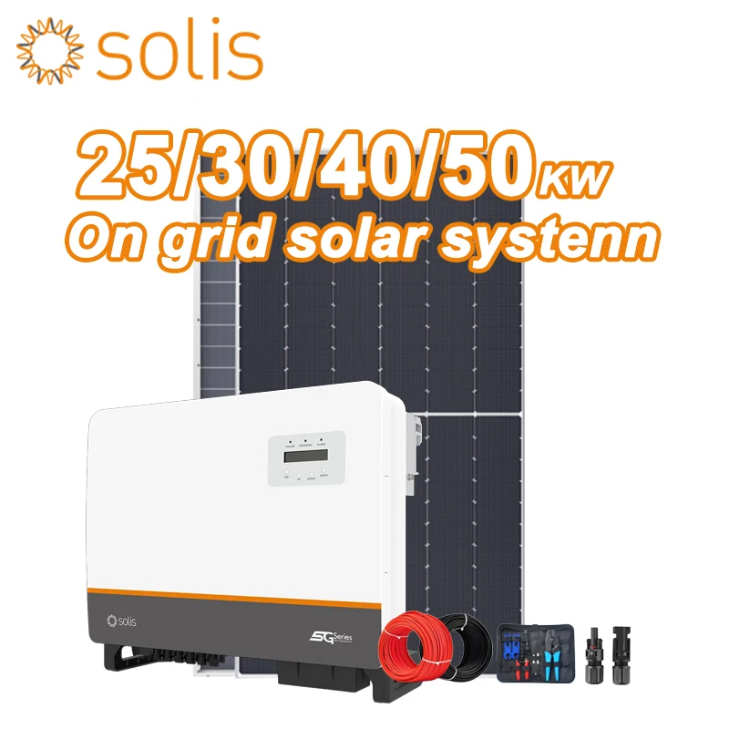 25KW 30KW 40KW 50KW Commercial Grid-Tied Solar System Photovoltaic PV Power Plant for Business/Factory Maximize ROI