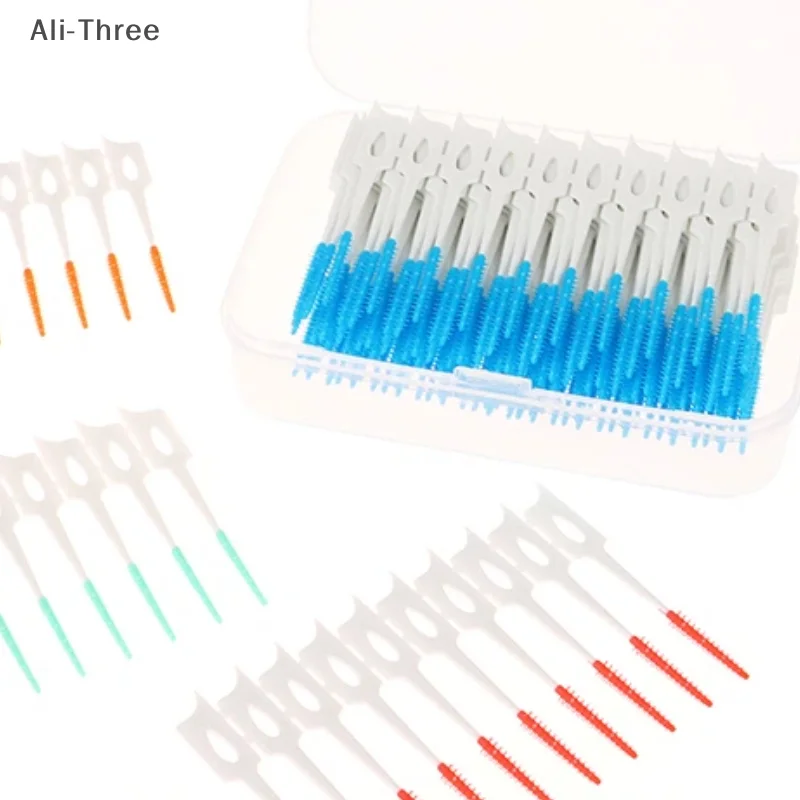 

200 шт. межзубные силиконовые щетки 200 шт. стоматологические зубочистки щетка между зубами с резьбой инструменты для чистки полости рта