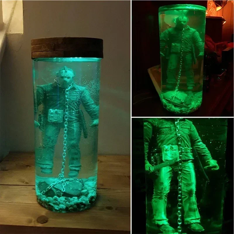 

Friday The 13th Jason Collector Water Lamp Horror Figurine Model Halloween Souvenir Night Light Desktop Ornament Gifts