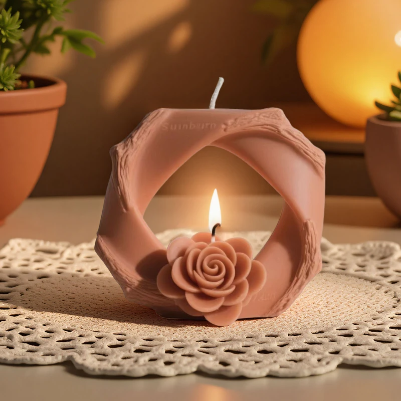 

Кольцо с розой, ароматическая свеча, силиконовая форма, сделай сам, креативный цветочный столб, диффузор, каменная смола, форма для мыла, гипсовые формы, домашний декор