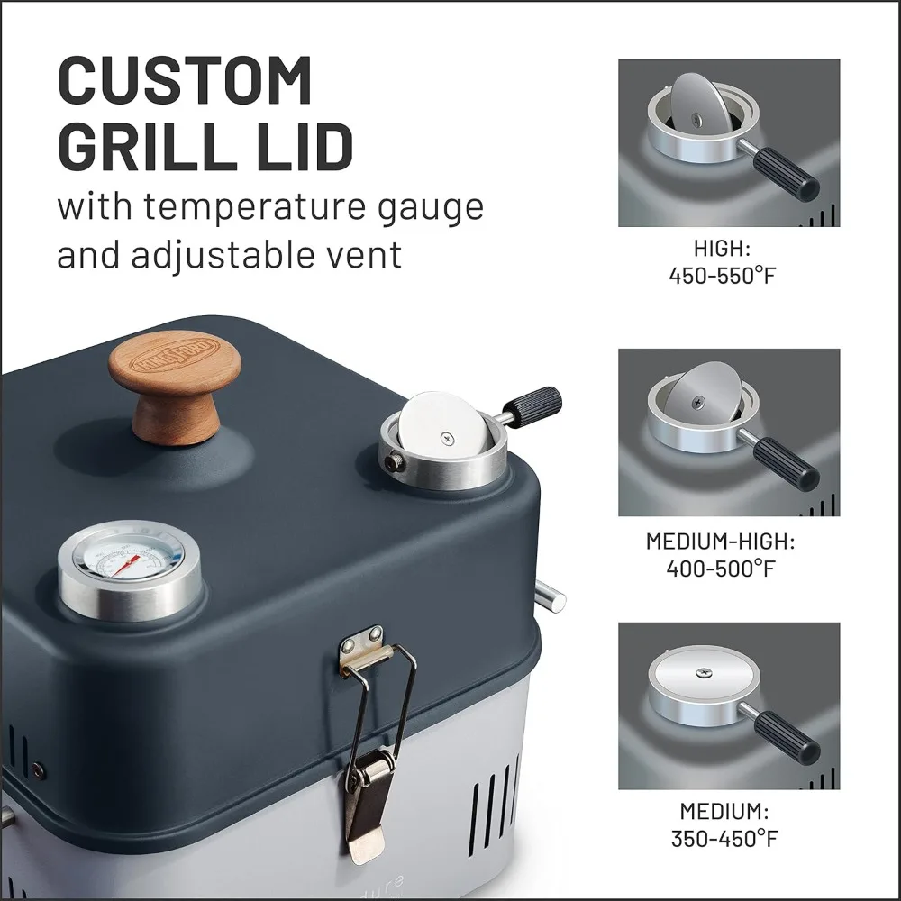 All-in-one BBQ kit, match light, portable BBQ with charcoal and BBQ tools, no lighter liquid required