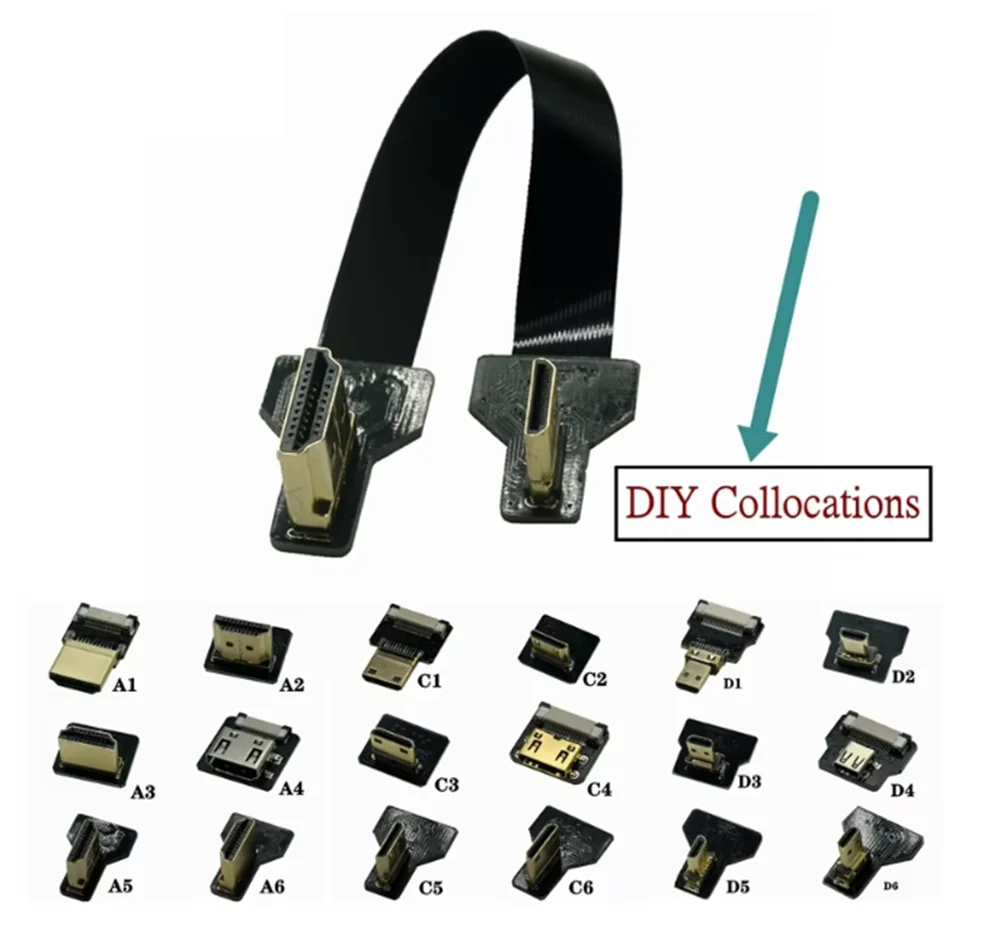 10cm 20cm 50cm FPV HDMI Type A Male To Male HDMI FPC Flat Micro MINI HDMI-compatible Cable For Multicopter Aerial Photography