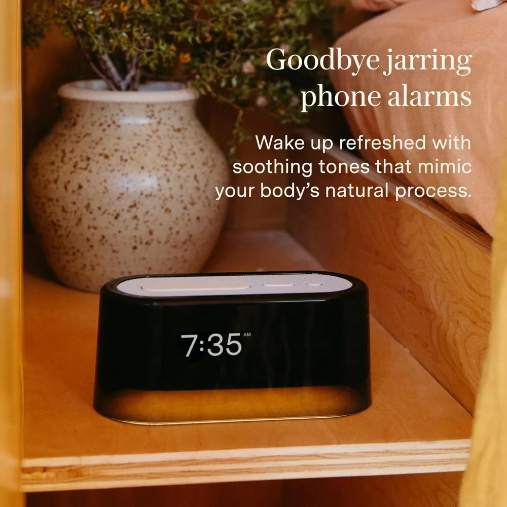 فولاذ عالي الجودة، ساعة منبه ذكية مع آلة صوت مع ضوء، ضوضاء بيضاء، مكبر صوت بلوتوث، آلة صوت خفيفة ليلية - جديد #5