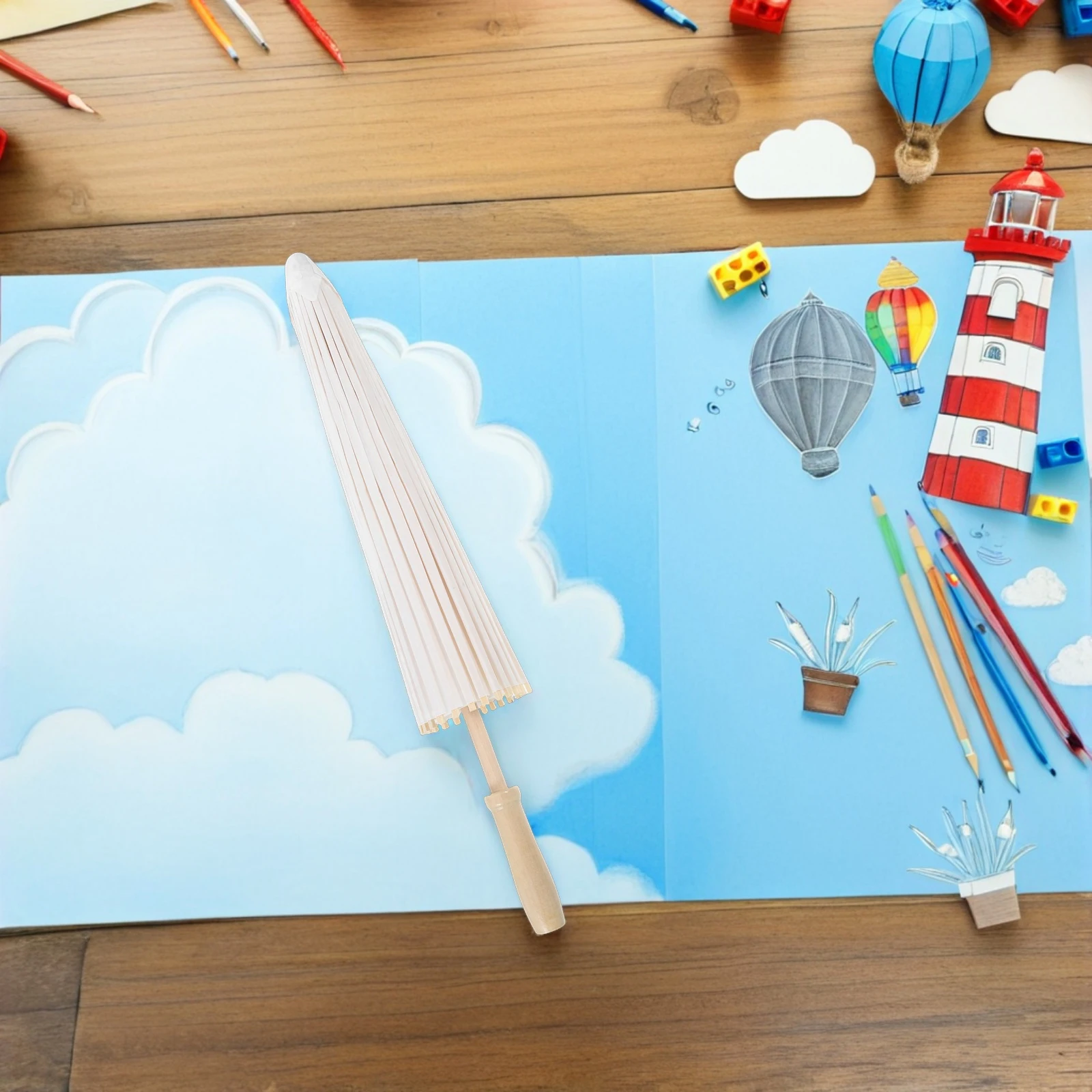 

Blank Oiled Paper Umbrella Diy Supply Manual Decorative Umbrellas for Wood Painting