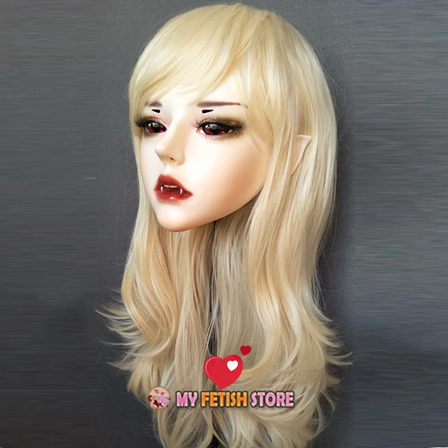 (Evil-02) Gurglelove Resin Half Head Kigurumi BJD Mask Cosplay Japanese Anime Role Lolita Mask Crossdress Doll