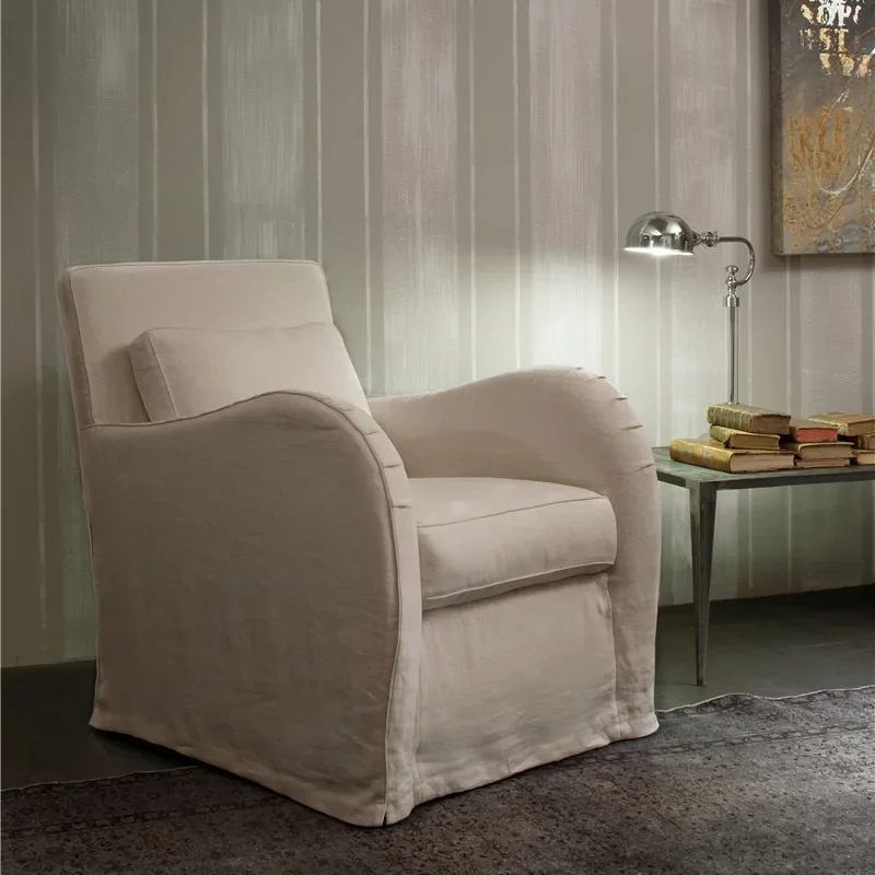 Canapé simple à démontage ins wind B & B, canapé blanc pour appartement, canapé américain en lin