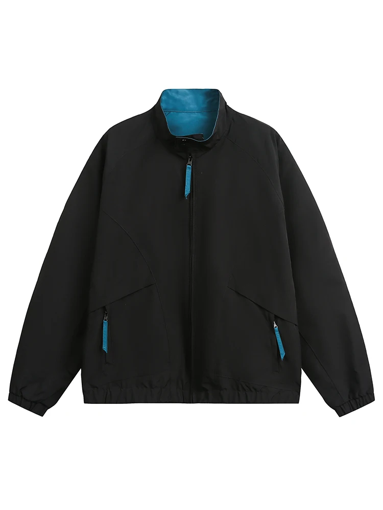 Mountain Outdoor Three-proof Contrasting Color Stand-up Collar Sports Jacket Men's American Retro Tooling Jacket