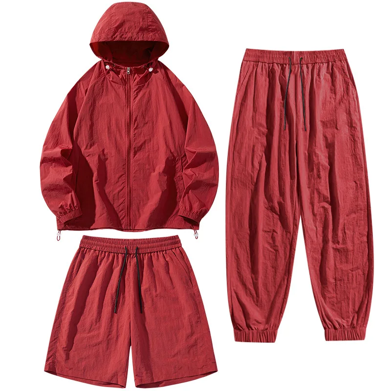 Breathable 2025 Running Sets Men Quick Dry Compression Three Piece Set Basketball Soccer Training Anti Odor Tech  Sportswear Men
