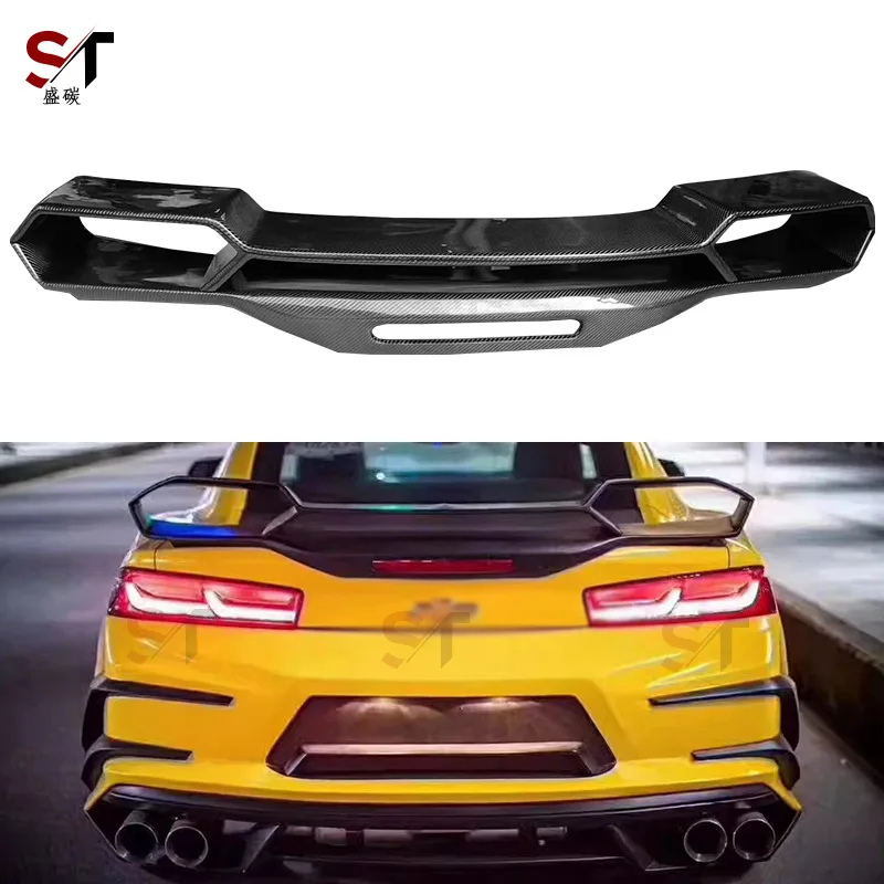 

Suitable for Chevrolet Camaro sixth-generation carbon fiber tail Hornet Transformers modified double-layer spoiler