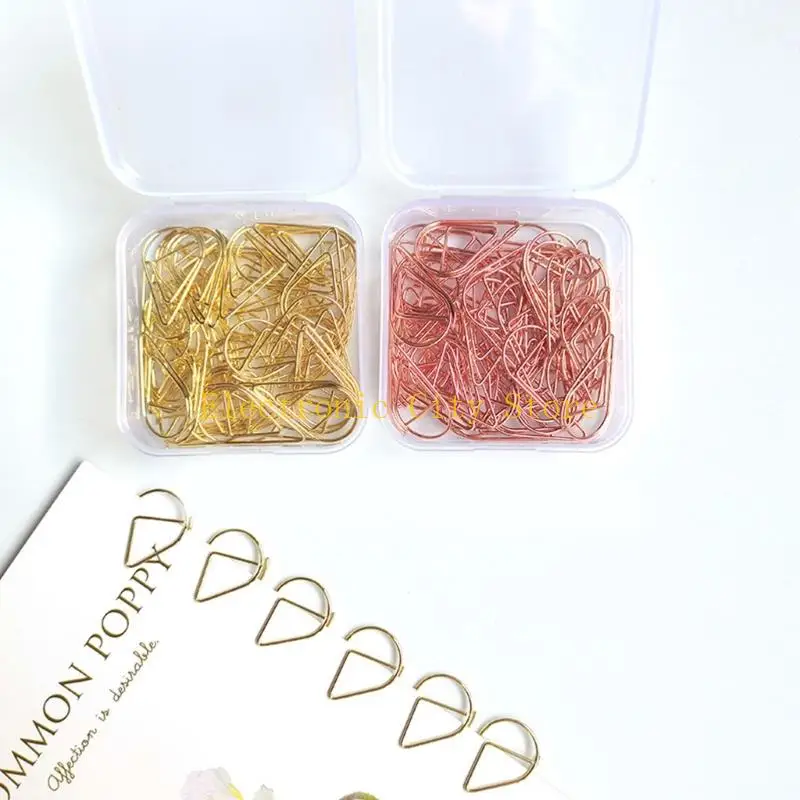 50 PCS Paper Clips décoratifs Bookmarks Paper Clip larme
