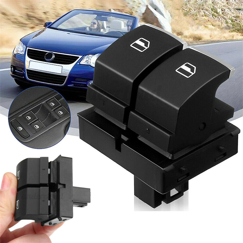 New Chrome Control Window Switch Button 5K3959857 5K3 959 857 A / B / C for  Golf MK5 MK6 GTI EOS 2 Doors