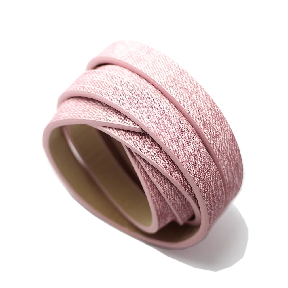 1.15meter Light Pink Denim Pattern Leather Cord,10mm Leather Strip,Leather Belt Bag Handle,Waist Chain KeyChain Bracelet Making