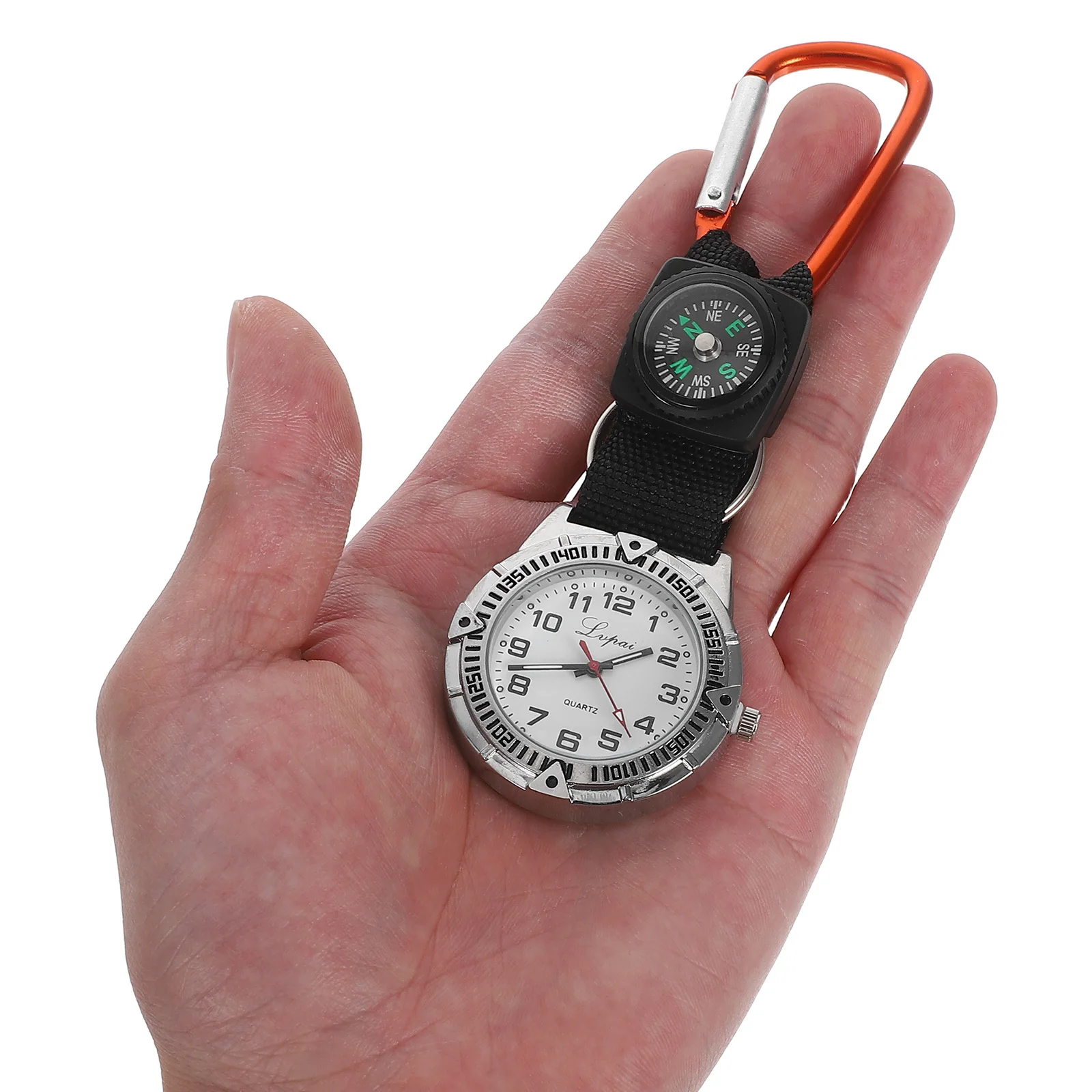 

Carabiner Compass Watch for Mountaineering Simple Fashion Yellow Glow Pointer Night Readability Mountaineering Watch