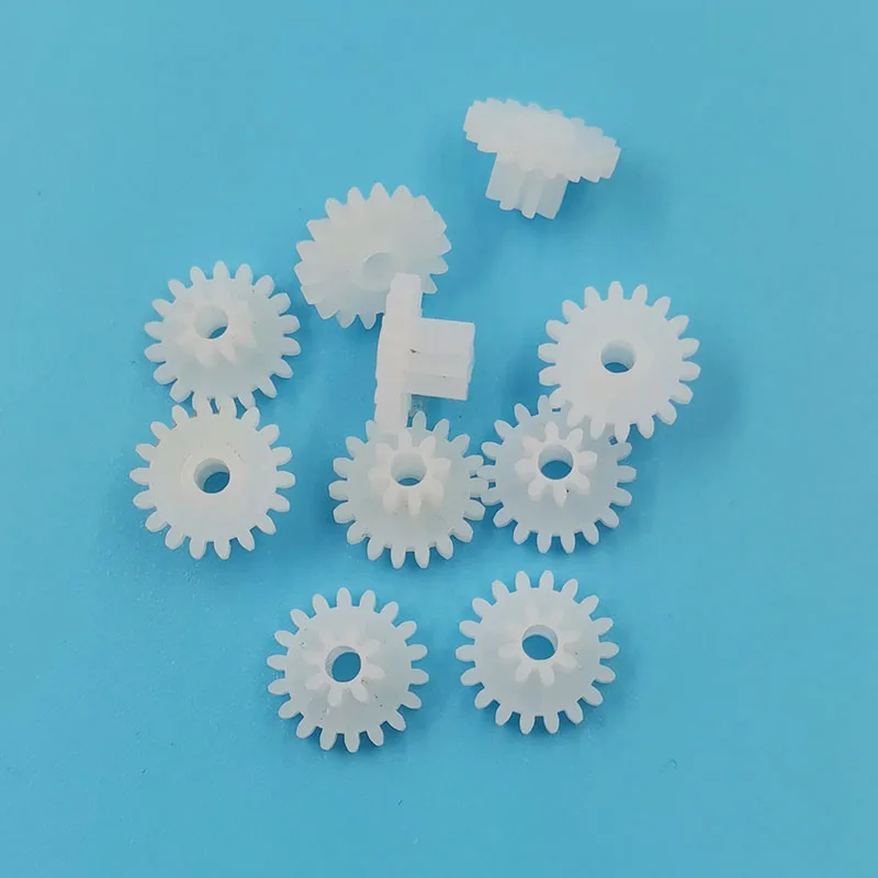 18082B 0.5M Double Plastic Gear 10MM Diameter 18 Teeth + 8 Teeth 2MM Loose Duplicate Pinion Toy Accessories 10pcs/lot