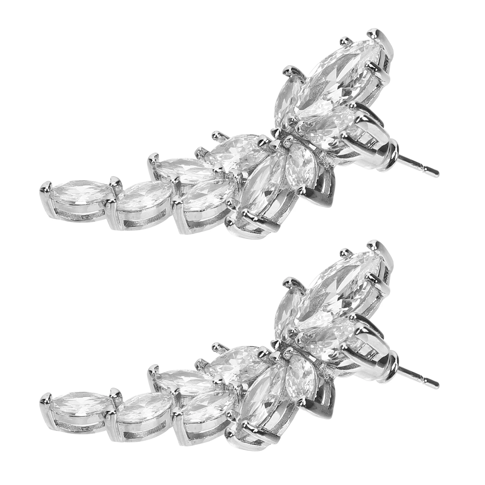 

1Pair Zircon Water Drop Earrings Dangle Bridal Banquet Crystal Pendant Jewelry Rhinestone Ear Accessories for Women