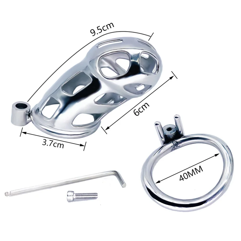 SHAZ Male Chastity Cage Continuously Designed Stainless Steel Cock Protection Male Masturbation SM Game Toy 2
