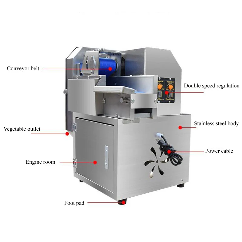 ماكينة تقطيع الخضروات متعددة الوظائف مطورة حديثًا لآلة تقطيع وتقطيع فجل البطاطس والكراث والبصل الأخضر