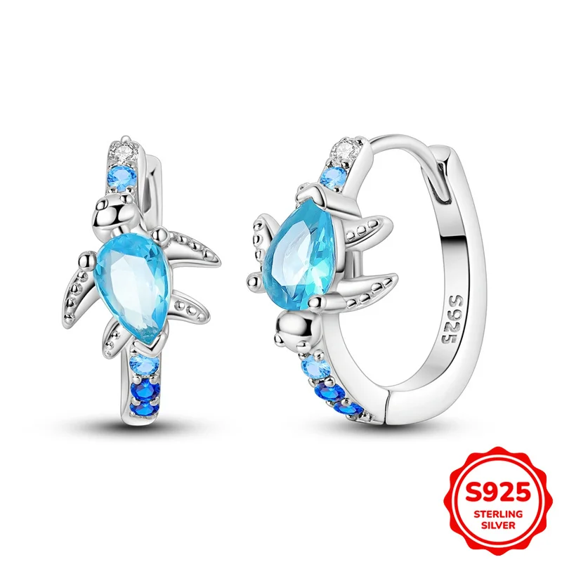 

100% 925 Sterling Silver Earrings Women Turtle Roaming Hoop Earring For Anniversary Wedding Jewelry Gifts